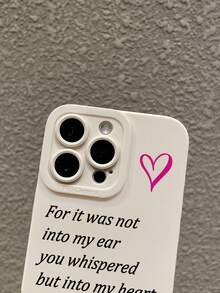 浪漫标语印花哑光白手机壳，艺术美学手机壳，适合日常通勤和约会，兼容 17 Pro、17、16、16 Plus、Air、17 Pro Max 和 Galaxy S24 Ultra，手机壳，S25 Ultra 手机壳，快速发货 - 白色 - 查看 5