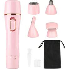 Rasuradoras Eléctricas para Mujeres 4 en 1 Afeitadora Eléctrica de Las Mujeres Depiladoras para Depilación de Piernas Cara Brazo Bikini Axila Vello Inalámbrico Recargable Portátil Mujeres Bikini Recortadoras Pink-035 - Rosa - Ver 2