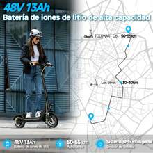 TODIMART D6 Electric Scooter Equipped With A 500W Brushless Motor | 25 Km/H | 35-40km Range | 48V/10.4AH Lithium Trivalent Battery | 10-Inch Off-Road Tires | Front And Rear Suspension. - Black - View 9