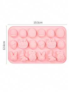 1/2 Set Silicone Easter Chocolate Mold, 18 Cavities Silicone Mold With Basket, Egg And Rabbit Shapes, Suitable For Easter Candy, Gummy, Pudding, Jelly, Soap, Cupcake Decoration - Multicolor - View 6