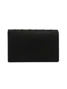 Valentine's Day Gift Heart-Shaped Metallic Chain Glitter Clutch Bag, Envelope Bag For Party, Wedding, Casual Use - Black - View 4