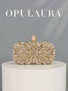 Túi xách OpulAura 1 chiếc đính ngọc trai vàng, kiểu dáng hộp thanh lịch lãng mạn cổ điển, túi đeo chéo thời trang cho cô dâu, dự tiệc cưới, phù hợp cho bữa tối trang trọng, lễ kỷ niệm, đám cưới, tiệc tùng, lễ hội âm nhạc, món quà tuyệt vời dành cho phụ nữ. - Vàng - Xem 10
