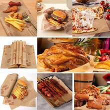 200pcs Printed Grease-Proof Paper, English Newspaper Print, Grease-Resistant Food Wrapping Paper, 20*20cm, Disposable Food Lining Paper, Suitable For Air Fryer, Sandwiches, Barbecue, Burgers, Fried Chicken, Kitchen Supplies, 50/100/200pcs - Multicolor - View 10