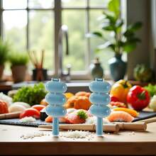 2Pcs Blue Silicone Sphere Rice Ball Maker Mould Shaker Rice Ball Mold Rice Ball Maker Ball Shaped Kitchen Tools For Home DIY Making Kit Sushi Plates - 紅白色 - 查看 4