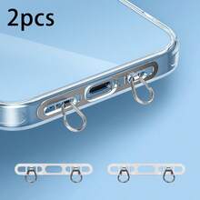 1pc Phone Lanyard Accessories - Side Hanging Double Buckle Pad, Ultra-Thin Back Sticker To Ensure Anti-Lost, Firm Connection Pad, Double Hanging Double Ear Phone Clip, Phone Lanyard Matching Parts - Multicolor - View 11