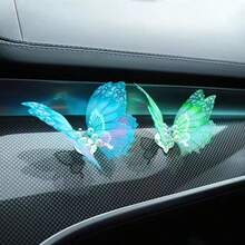 1個動態蝴蝶汽車出風口裝飾品，創意汽車內飾中控台裝飾 - 均碼 - 查看 10