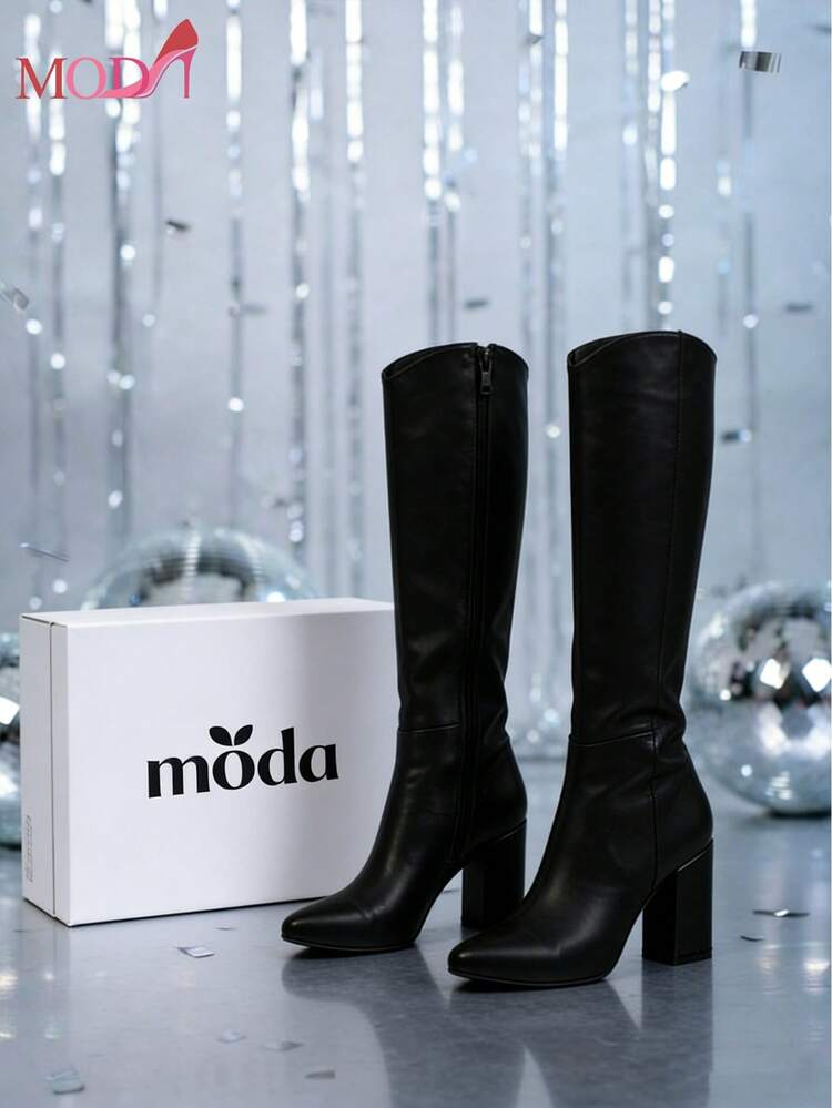 Botas de mujer botas altas a media pierna calzado estilo clasico básico botas de tacón cono para mujer calzado para dama de lujo sexy material premium casual botas con suela antideslizante acojinadas botas altas media pierna para fiestas festivales trabajo colegio botines botas largas casuales botas womens boots shoes, botas de mujer cowboy de media caña botas vaqueras bordadas de dama botas con suela antideslizante acojinadas comidas primavera verano otoño invierno boots moda zapatos de moda mujer para disfraz cumpleaños comidas trabajo fiesta eventos Woman shoes Gótico,Botas con tacón grueso y elásticas para mujer Día de la Madre - Negro - Añade 6