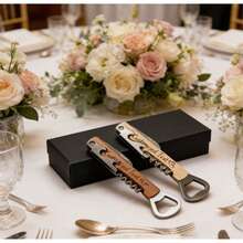 Customized Personalized Bottle Openers, Stainless Steel Bottle Openers, Creative Wine And Beverage Can Openers, Wedding/Groomsman/Bridesmaid Party Gifts, Suitable For Wedding Venues - Multicolor - View 9