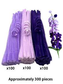 Bộ dụng cụ thủ công 312 chi tiết gồm thân hoa mềm màu tím, chất tẩy rửa dạng ống, bộ làm hoa DIY - Ba màu tím chuyển sắc bao gồm thân hoa, nhị hoa và ruy băng, thích hợp cho các dự án thủ công DIY, thiết kế hoa và các dự án sáng tạo. - Màu tím - Xem 10