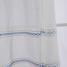 Viste tu Hogar Cortina Cocina 100x140cm/140x140 cm Translúcida Jacquard con Motivo de Pequeños Círculos para Ventana Corta, Visillo 100% Poliéster para Ventanas y Marco de Puerta – 1 Panel - Azul - Ver 3
