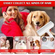 1pc Upgraded Static Cling Pet Hair Remover, Suitable For Cats And Dogs, Removes Loose Pet Hair, With Rolling Ball Brush, Pet Grooming Brush - Multicolor - View 6