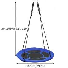 100cm Giant Nest Web Rope Hanging Tree Kids Swing Seat Round Backyard Playground - Blue - View 5
