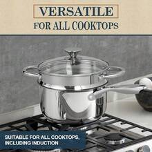 MICHELANGELO 3 Quart Saucepan With Lid & Steamer, Stainless Steel Sauce Pan With Triply Bottom, 3 QT Sauce Pot, Nonstick Saucepan Induction Compatible - 3Quarts - View 6