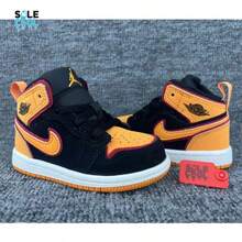 Air JORDAN AJ1 MID SE_BLACK ORANGE WHITE Shoes FJ4926-008 - 黃色 - 查看 3