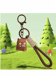 1pc Cartoon Version Cute Monster Plush Doll Keychain Bag Charm Accessory - Multicolor - View 16
