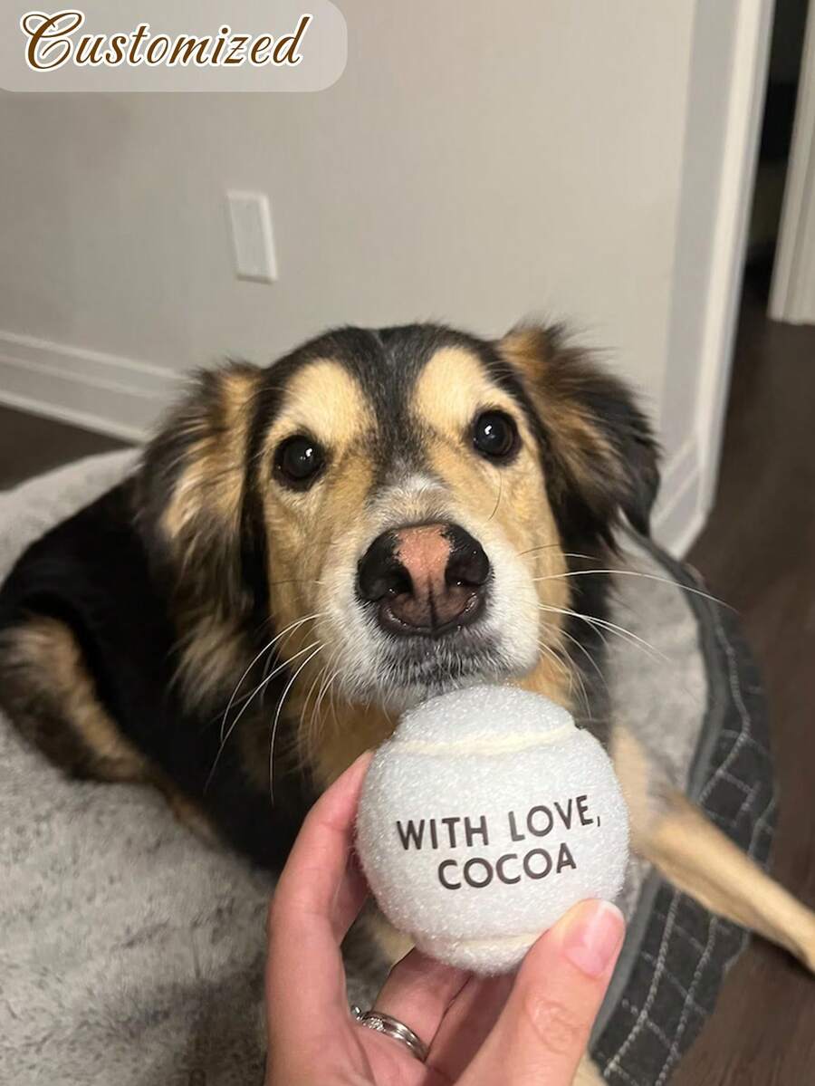 Personalized Dog Toy Ball, Customized Wedding Favors, Customized Tennis Ball With Heart Message, Tennis Player Gift, Dog Toy/Puppy Toy/Cat Toy/Tennis Toy