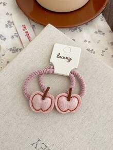 2pcs Cute Bear Apple Hair Bands Fruit Pink Girls Headband Headwear Rubber Elastic Headband Hair Accessories Headdress - Multicolor - View 12