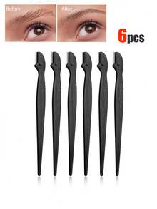 40/30/24/20/12/6/3/1pc. Eyebrow Trimmer, Multifunctional Eyebrow Trimmer, With Protective Cover, Shaver, Makeup Remover And Depilatory Device, Body Hair Remover, Exfoliating And Exfoliating Tool, Stainless Steel Eyebrow Trimmer With Precision Cover - Black - View 11