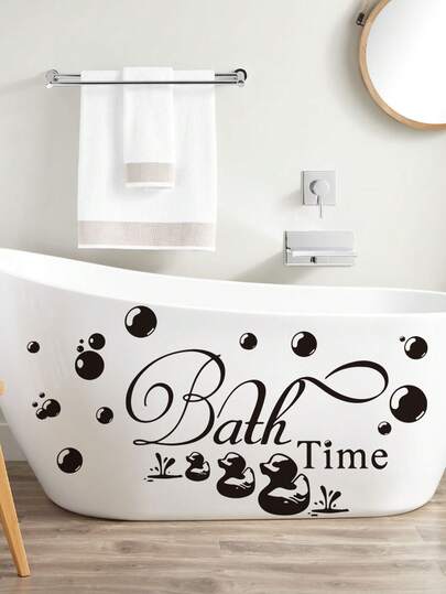 1pc Bath Time Rubber Duck Bathroom Bathtub Room Decor Sticker