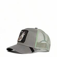 Classic Farm Embroidery Unisex Mesh Trucker Hat - Adjustable Snapback - Grey - View 2