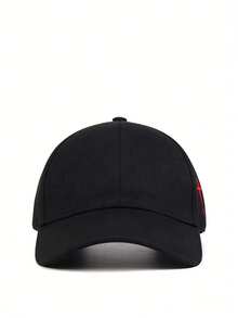 Gorra de béisbol casual con bordado de estrella de cuatro puntas para hombres, Halloween - Negro - Ver 2