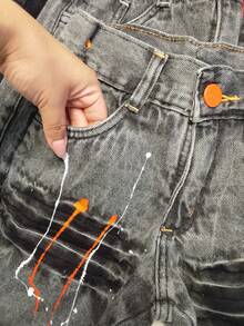 Bermuda Jeans Infantil Meninos Moda Verão Casual Kids Modelo Jogador Moda Gringa - Laranja - Visão 3