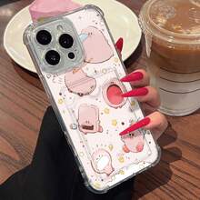 Cute Pink Creatures Transforming Into Various Objects. This Stylish Phone Case Is Compatible With Samsung, Apple,  OPPO, ,And So On.Made Of Flexible TPU Material,Shock-Resistant,Scratch-Resistant, It Offers Excellent Drop Protection And A Comfortable Grip. It's An Ideal Gift For Family, Friends, And Loved Ones, And A Perfect Choice For Festivals,Fundas Para ,Cardholder  Cases,Valentine's Day,Quick Ship Items - 無色 - 查看 1