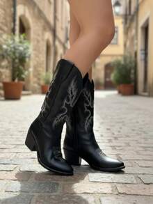 Women Western Boots - Black - View 5