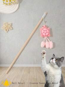 PETSIN 1pc Pet Cat Toy/Teaser Wand, Cute Turtle Shaped, With Bell, Adjustable String Length, Self-Entertainment Cat Toy - Turtle Cat Toy - View 2