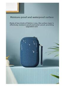双层便携式硬盘收纳包，可收纳数据线、U盘、移动电源、数码配件，EVA硬壳防摔保护套 - 深灰 - 查看 3