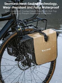WEST BIKING 1件装自行车长途旅行包 12/20L-18/28L 大容量双层PVC防水耐磨支撑可折叠公路车山地车包 配有可拆卸加长肩带 - 多色 - 查看 3