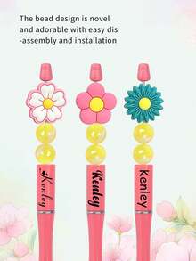 قلم حبر جاف مزخرف بالخرز الزهري المخصص، قلم حبر جاف للعودة إلى المدرسة المخصص، تجديد الربيع، عيد الأم، عيد الحب، هدية عيد، علبة هدايا، هدية إبداعية للأزواج، متعدد الوظائف، زخرفي، قابل لإعادة الاستخدام، حديث، ملون، جميل، رجعي، بطراز كرتوني، مناسب للموظفين والعملاء والطلاب، مناسب للأعراس والأعمال والمكاتب والأعياد والمدارس والمستلزمات المدرسية - متعدد الألوان - مشاهدة 7