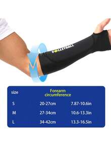 1 par de mangas de voleibol extra grandes con almohadilla y orificio para el pulgar, adecuado para deportes de voleibol, unisex, negro - Negro - Ver 4