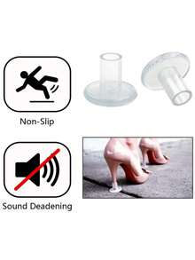 5 Pairs High Heel Protectors, Transparent And Black - Say Goodbye To Scratches, Protect Floors And Extend Shoe Life, Easy Installation, Non-Slip, Reusable, Fit Most High Heels - Black 5 Pairs - View 6