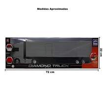 Brinquedo Caminhão Baú Diamond Truck Cinza 1330 - Roma - Cinza - Visão 3