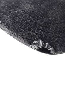 1pc Unisex Baseball Cap With Embroidered English Letter, Distressed Denim Soft Crown Curved Brim Hat - Multicolor - View 10