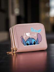 1个可爱卡通针织钱包，拉链设计，卡槽，心形图案，小巧时尚又有趣，拉链封口，日常使用钱包，女士零钱包，迷你钱包，小钱包，卡包 - 彩色 - 查看 5