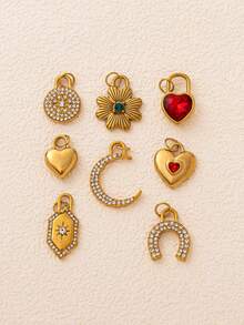 1pc Summer Cute High-End 3D Pendant, Sweet And Stylish High-End Design, 18K Gold PVD Coating, Stainless Steel Material, Waterproof And Fade-Resistant, Suitable For DIY Jewelry Making Such As Bracelets, Anklets, Necklaces, Body Chains, Etc. - Multicolor - View 8