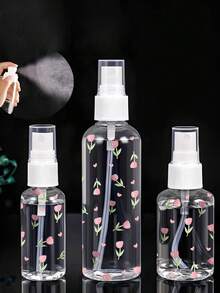 1pc Pink Tulip Pattern Spray Bottle - Reusable Portable Spray Bottle, Suitable For Essential Oils, Perfumes And Skincare Liquids, Suitable For Hair Salons, Kitchens, Bathrooms, Gardens, Suitable For Travel And Business, Mother's Day Gift, Spring Decoration, Travel Essentials (Pattern Randomly Cut) - Multicolor - View 6