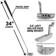 GS2 Putter U2013 Choose Oversized Grip Or Traditional Grip - 34u201D Right - Handed Mallet Putter With Milled Face - Traditional Grip - View 4