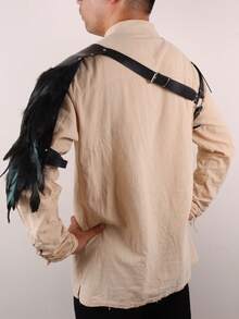 男士黑色PU皮革肩甲和胸甲 | 哥特维京风格LARP和角色扮演 - A - 查看 5