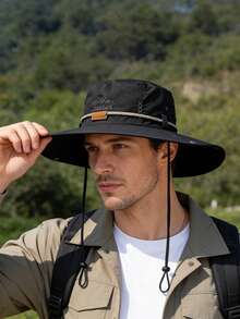 男士夏季遮阳帽，徒步钓鱼防紫外线帽，户外透气遮阳帽，男士骑行帽，渔夫帽 - 彩色 - 查看 5