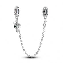 1pc Silver/Gold Plated Butterfly, Star, Heart, Clover Silicone Safety Chain Beads, Suitable For DIY Bracelet, Necklace Jewelry Making, Spring New Arrival - Silver Or Gold - View 18