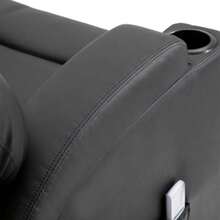 Massage Chair, Reclining, Massage Function, Lying Position, Faux Leather, Black, 82 X 97 X 110 Cm - Black - View 7