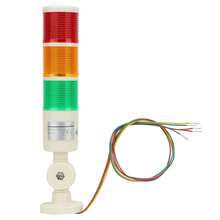 Luz indicadora de alarma de máquina herramienta CNC tricolor roja/naranja/verde con zumbador, 24 VCC - Multicolor - Ver 5