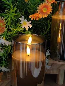 2/4 Piece Flameless LED Candle Set - Flickering Candles With Remote Control, 8 Modes, High-Transparency Plastic Material, Premium Ambient Decorative Electronic Candles - Perfect For Birthdays, Weddings, Holiday Decorations, And Home Use - Gray - Grey - View 4