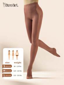 DonsGirl 2 Pairs Of 70D Tan Shiny Elastic Pantyhose | Scratch-Resistant Glossy Tights For Ballet Jazz Pole Dance & Daily Wear - Bronze - View 9