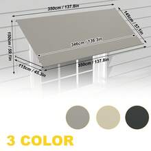 Retractable Awning With Articulated Arms, Balcony Awning, Retractable Awning, Balcony Awning, Sun Protection, Weather Resistant, Provides Shade, Retractable For Windows, Balcony, UV Resistant - Gray - View 12