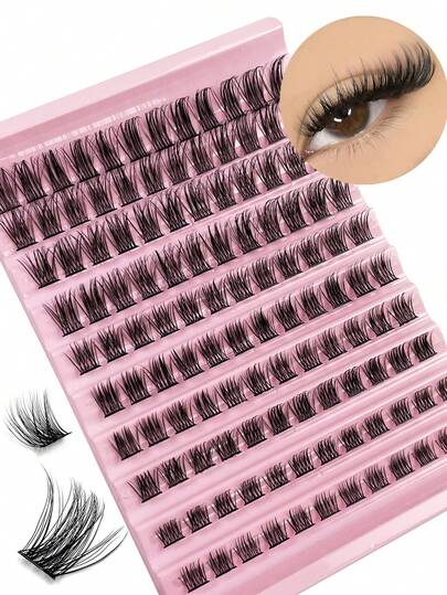 Hinarin 120 Pcs Clusters Individual Lashes Soft Natural Faux Mink False Eyelashes DIY Eyelash Extension Lash Clusters Eye Lash Clusters Individual Eyelashes Lashes Fake Lashes