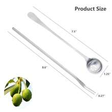 2 PCS Olive Spoon And Pickle Fork 7.5 Inch Olive Spoons With Holes 8.6 Inch Pickle Forks For The Jar Stainl Steel Long Handle Food Picker For Pickle Asanta Jars Serving Spoon And Fork Set - Silver - View 3